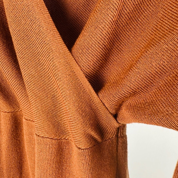 Rust Orange Wrap Dress - Picture 3 of 6